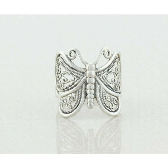 Sterling Silver Butterfly Band Ring Size 9 1/2 - Picture 1 of 7
